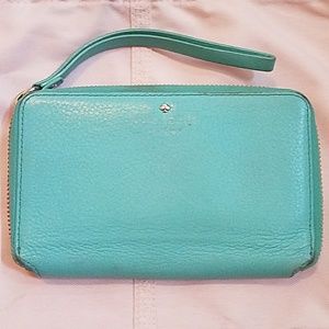 Kate Spade teal wallet wristlet